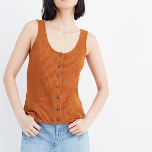 Madewell Tops - Madewell I Kingston Button Front Sweater Tank XS